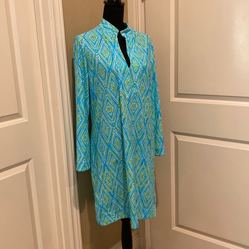 Jude Connally blue and green tunic dress